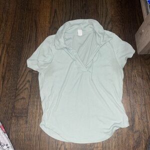 Green Relaxed Fit Polo Button Down Shirt